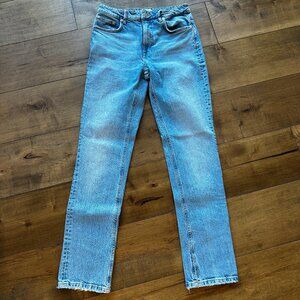 Zara blue split leg jeans